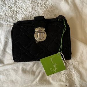 NWT Black Vera Bradley Turnlock Quilted Wallet